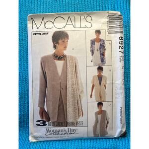 McCalls 6927 boxy blazer boyfriend 1980s pattern size 10 12 14